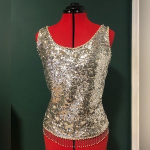 Marianne Fashions Vintage Hand Beaded Tank Top